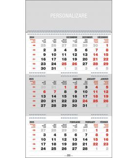 Calendar de perete triptic pliat